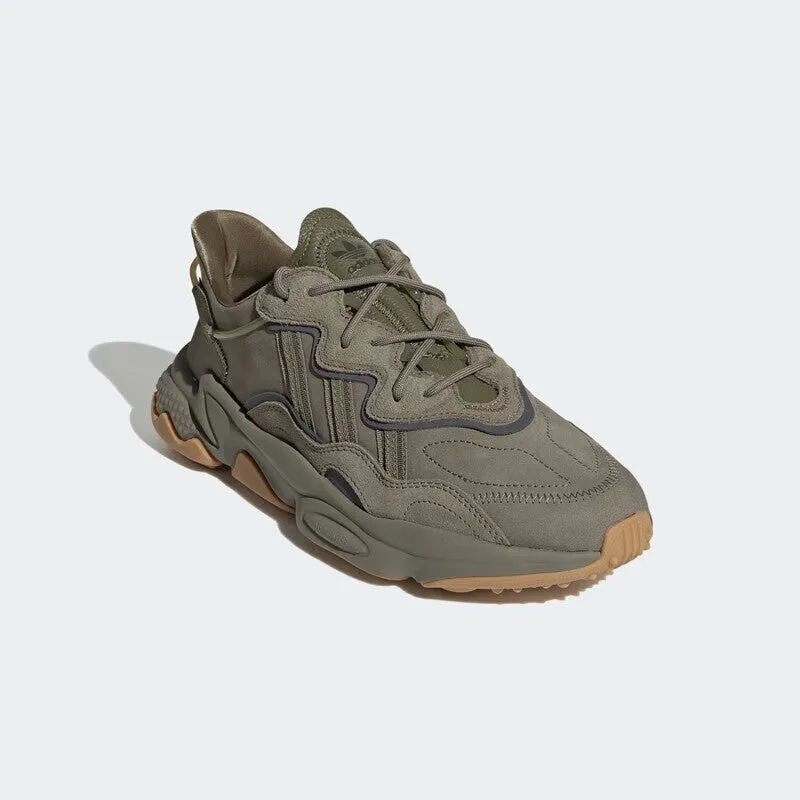 Adidas Clover Ozweego sports sneakers, beige/green