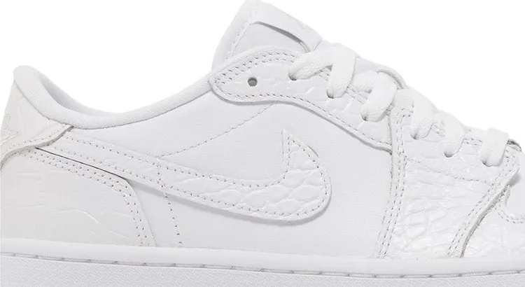 Air Jordan 1 Low Golf White Crocodile Cleats, white