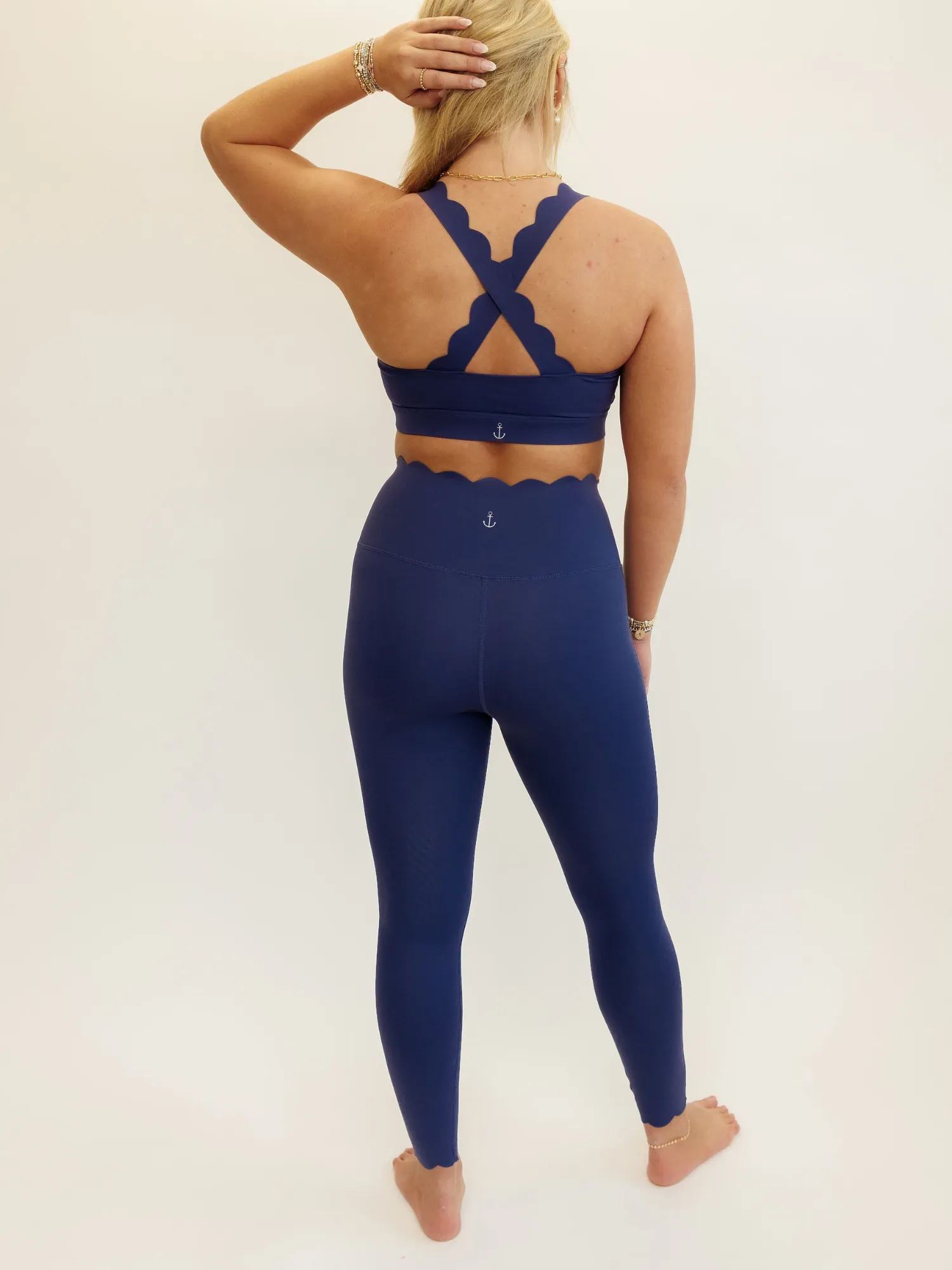 Midnight Blue "Scarlett" Scallop Super High Rise Leggings