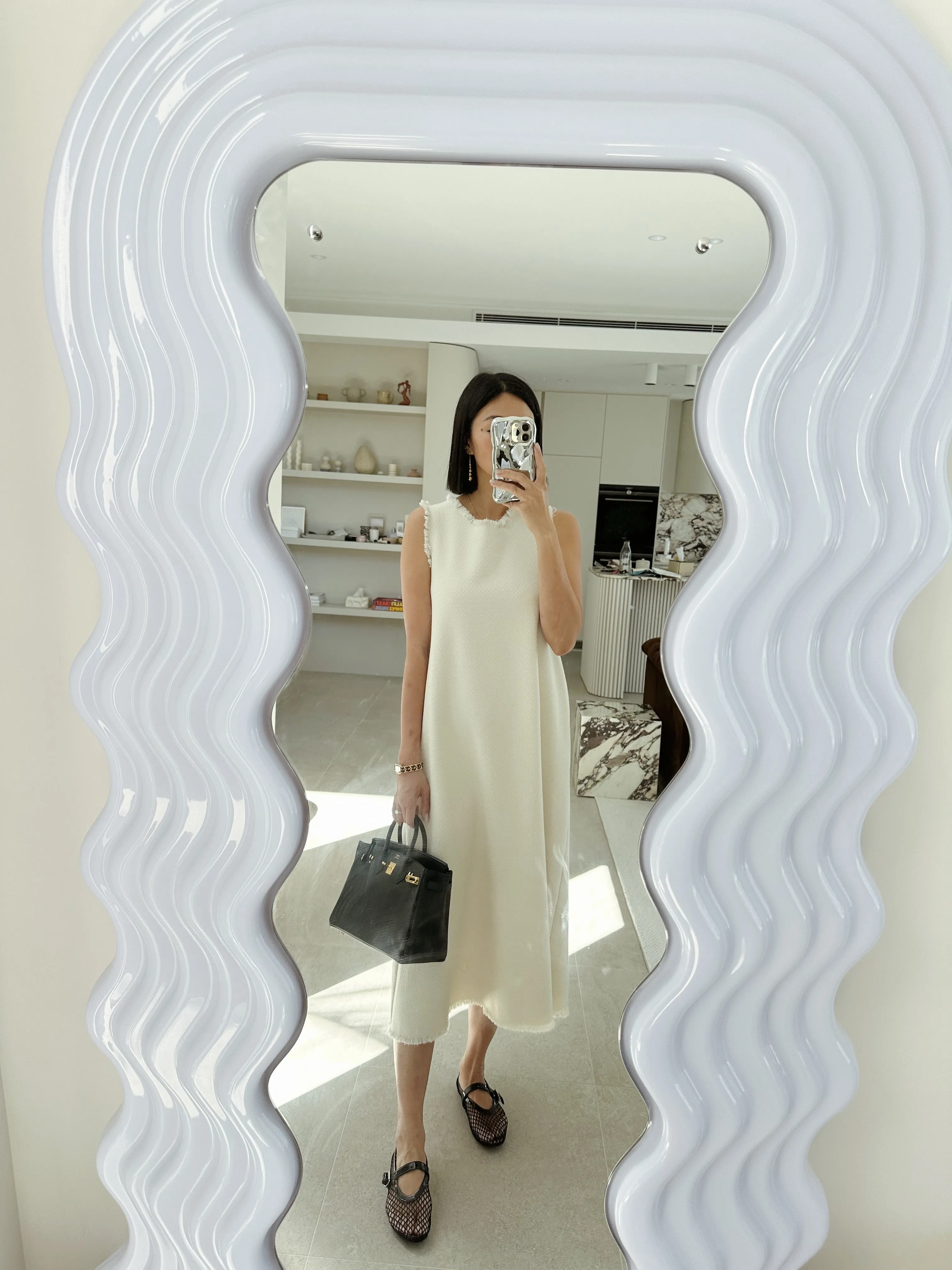 Naomi Tweed Frayed Edge Dress