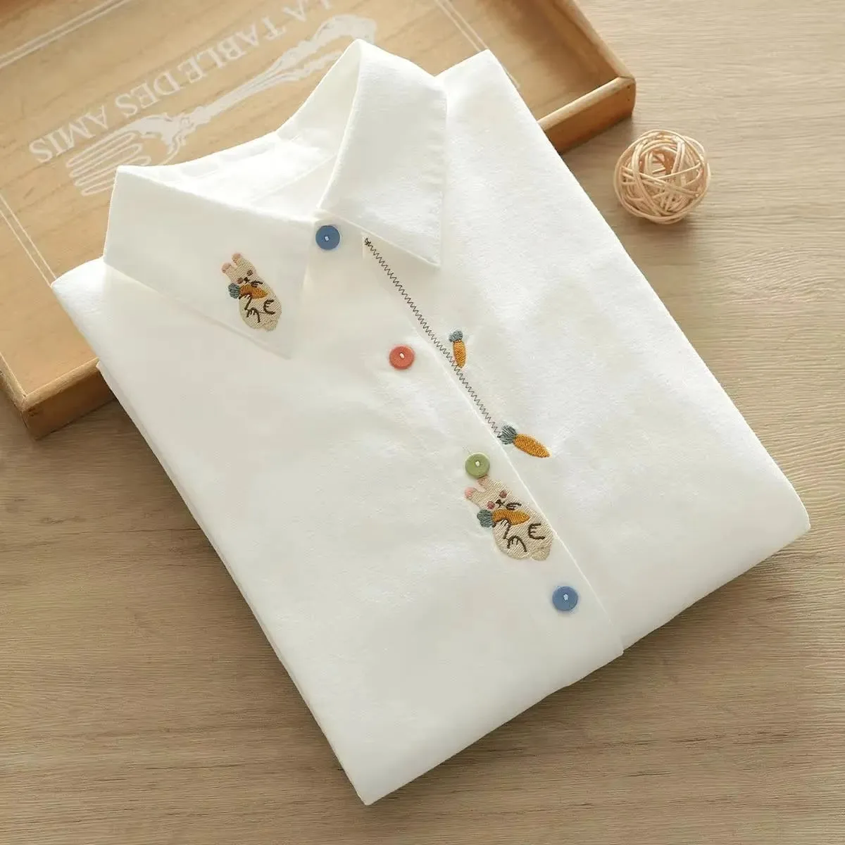 Playful Embroidered White Shirt
