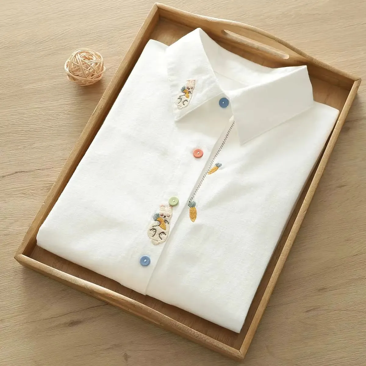 Playful Embroidered White Shirt