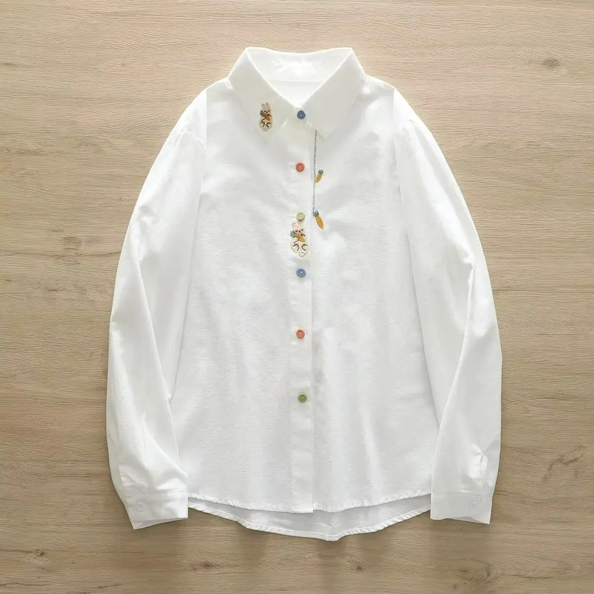Playful Embroidered White Shirt