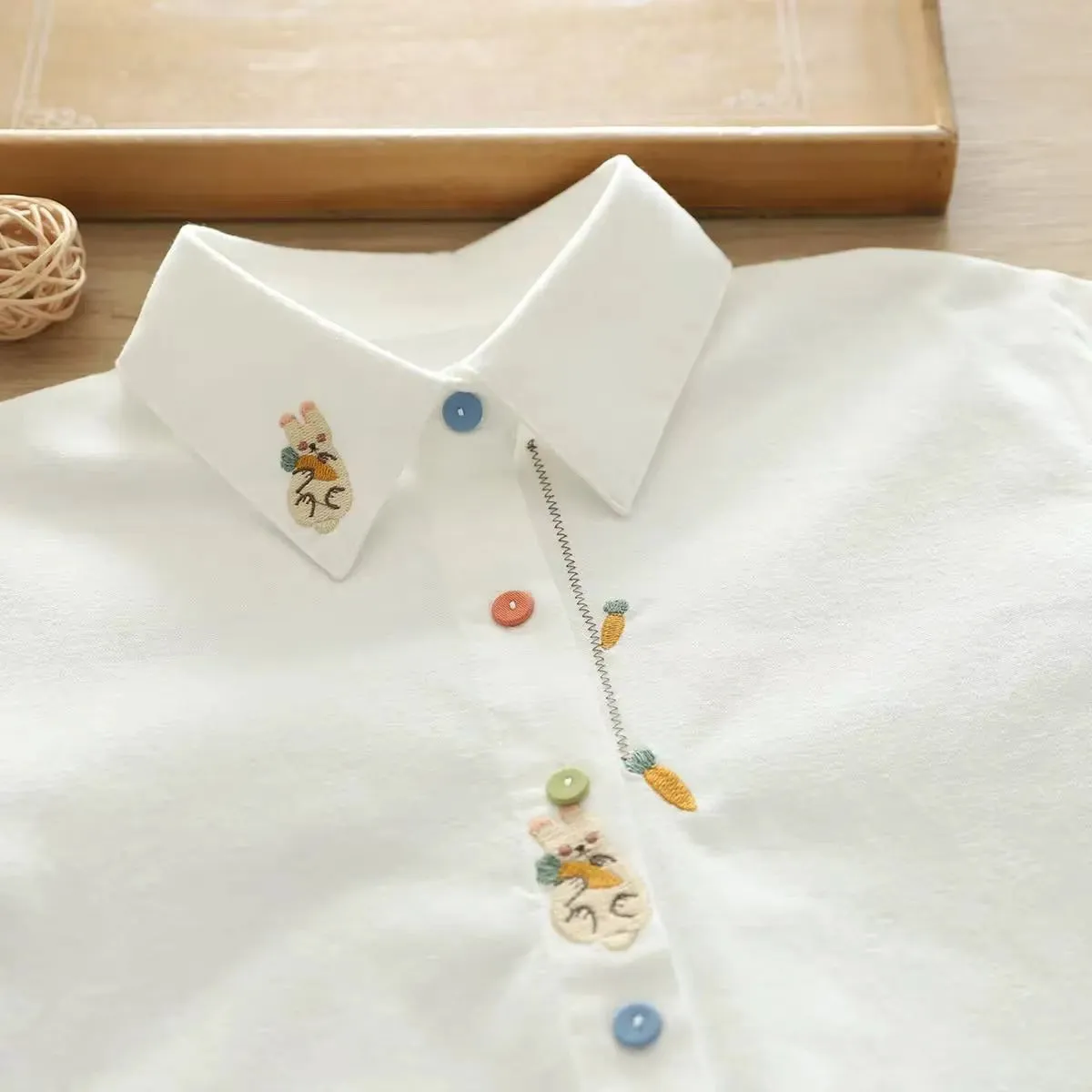 Playful Embroidered White Shirt
