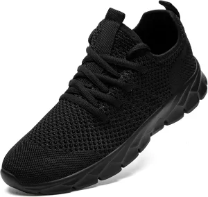 Running Shoes for Mens Fashion Sneakers Mens Tennis Walking Shoes Lightweight Black,Size 8