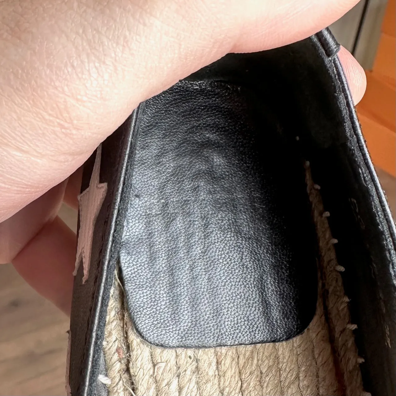 Saint Laurent Black Leather Star Appliqué Espadrilles