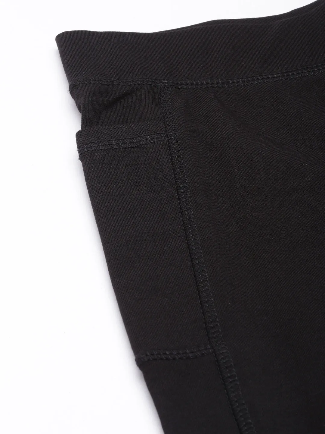 Women Black Slim-Fit Cotton Track Pants