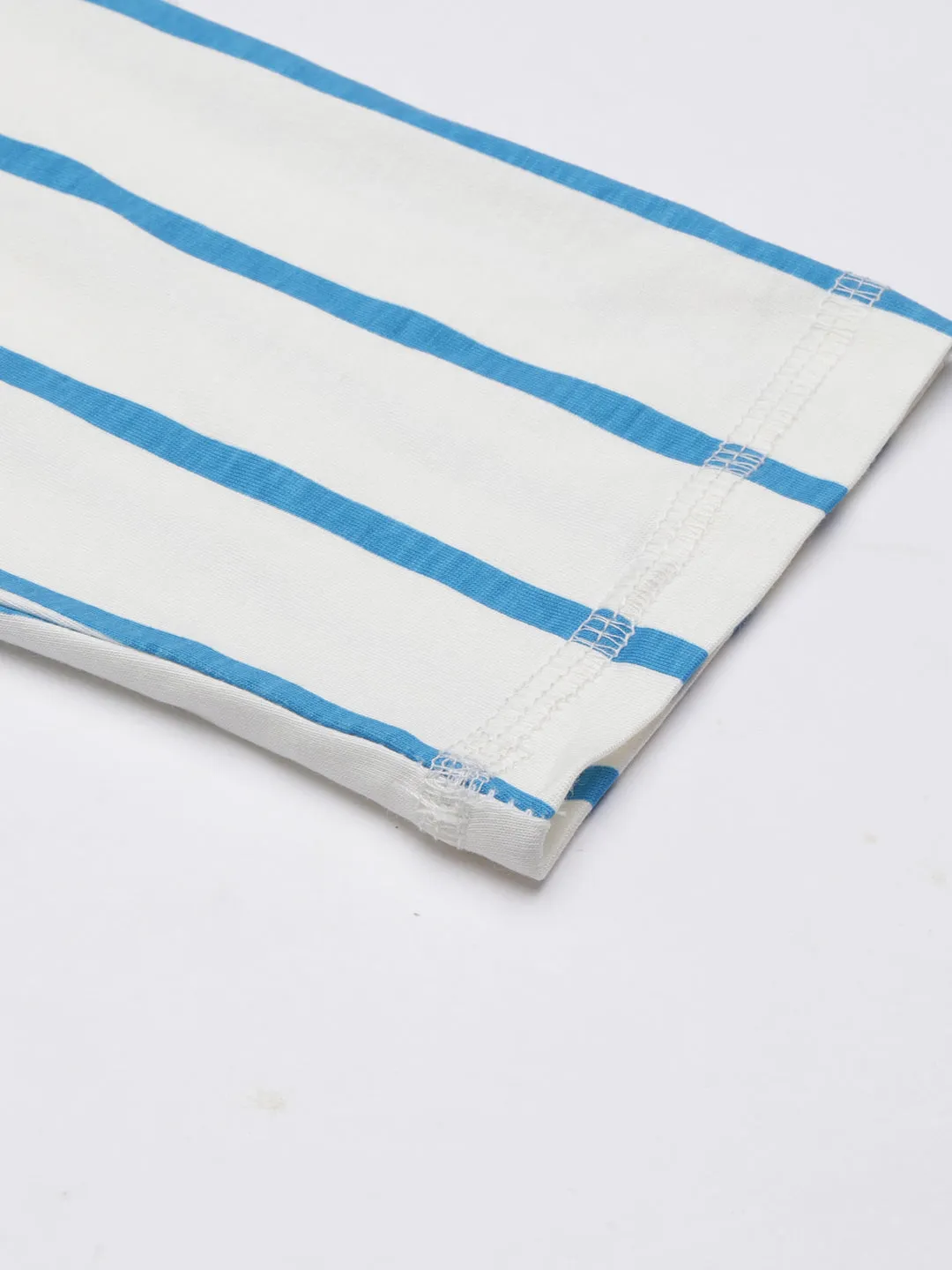 Women Blue Slim Fit Striped Track Pant