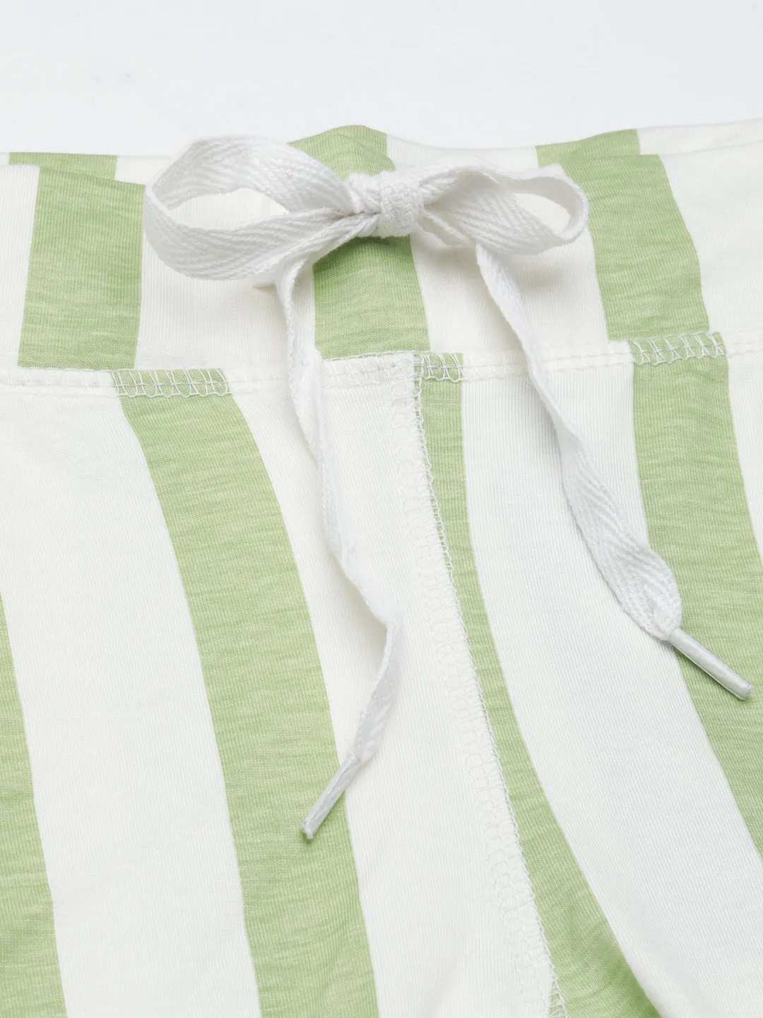 Women Green Slim Fit Striped Track Pant