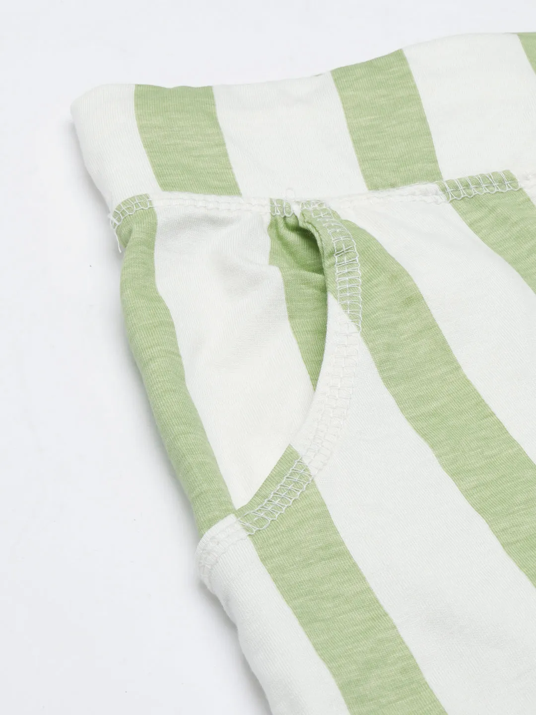 Women Green Slim Fit Striped Track Pant
