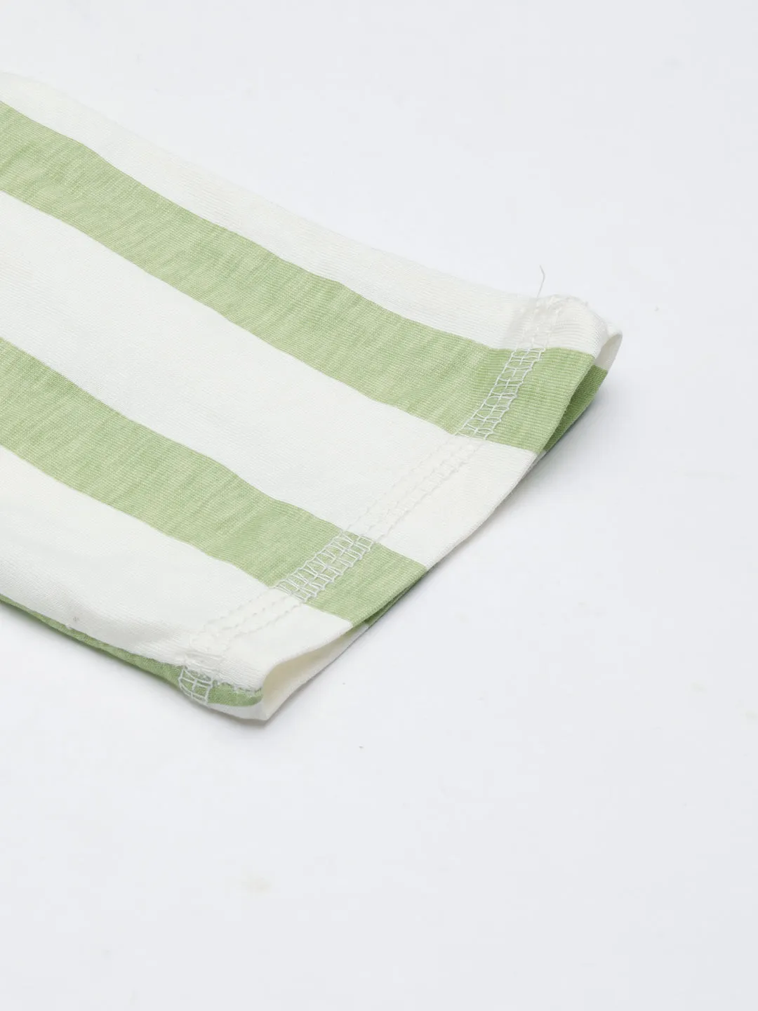 Women Green Slim Fit Striped Track Pant