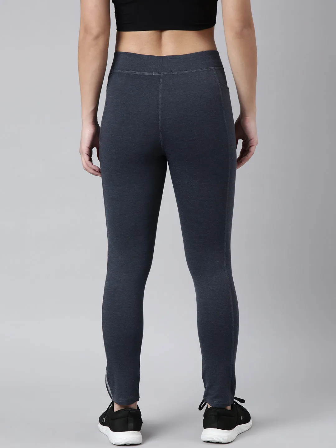 Women Grey Slim-Fit Cotton Track Pants