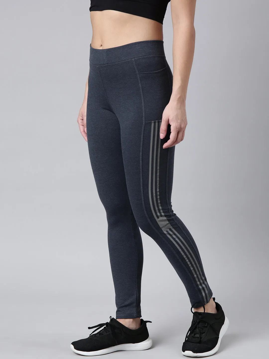 Women Grey Slim-Fit Cotton Track Pants