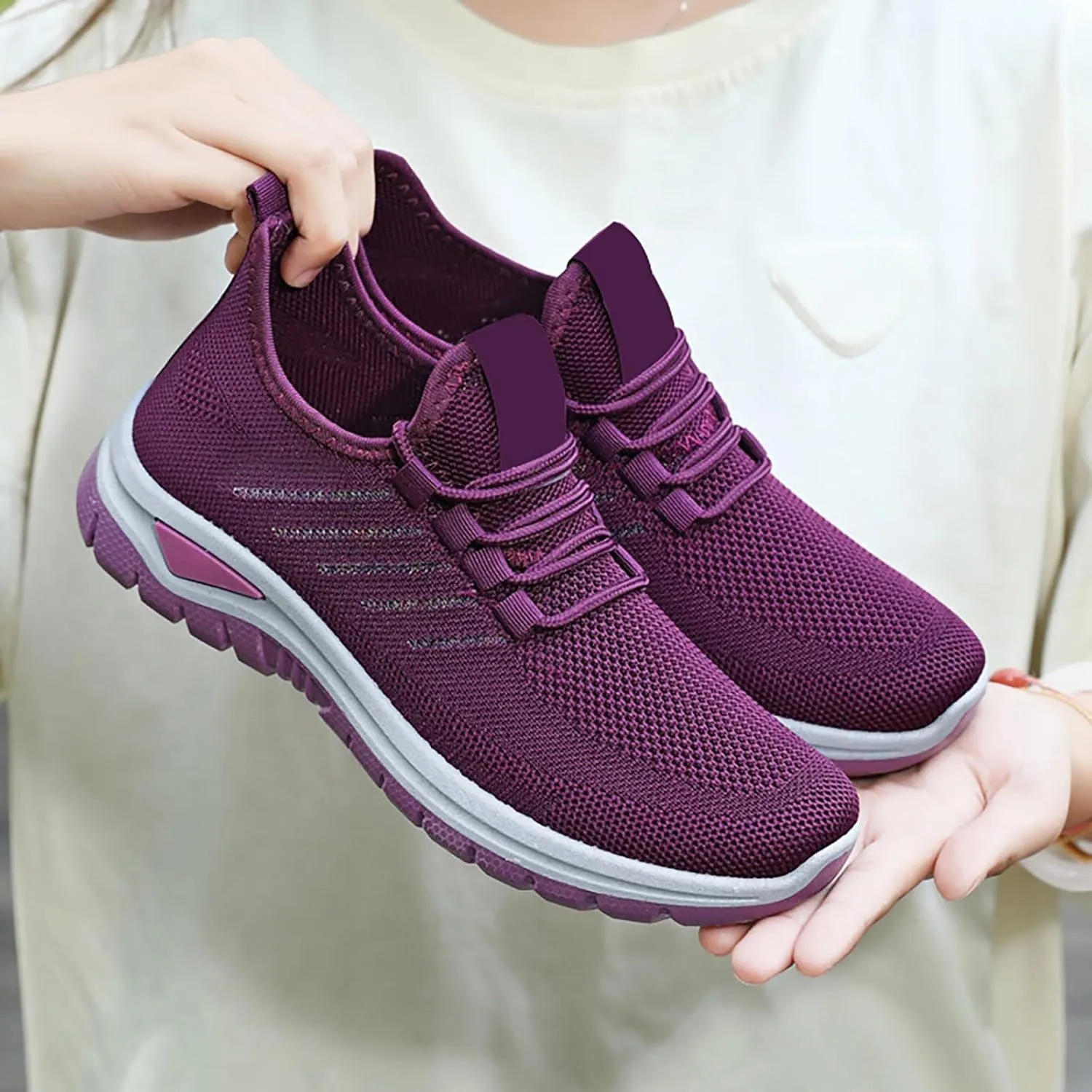 Women's Shoes Sneakers Lightweiht Breathable Mesh Athletic Shoes Summer Casual Fashion Non Slip Walking Workout Shoes