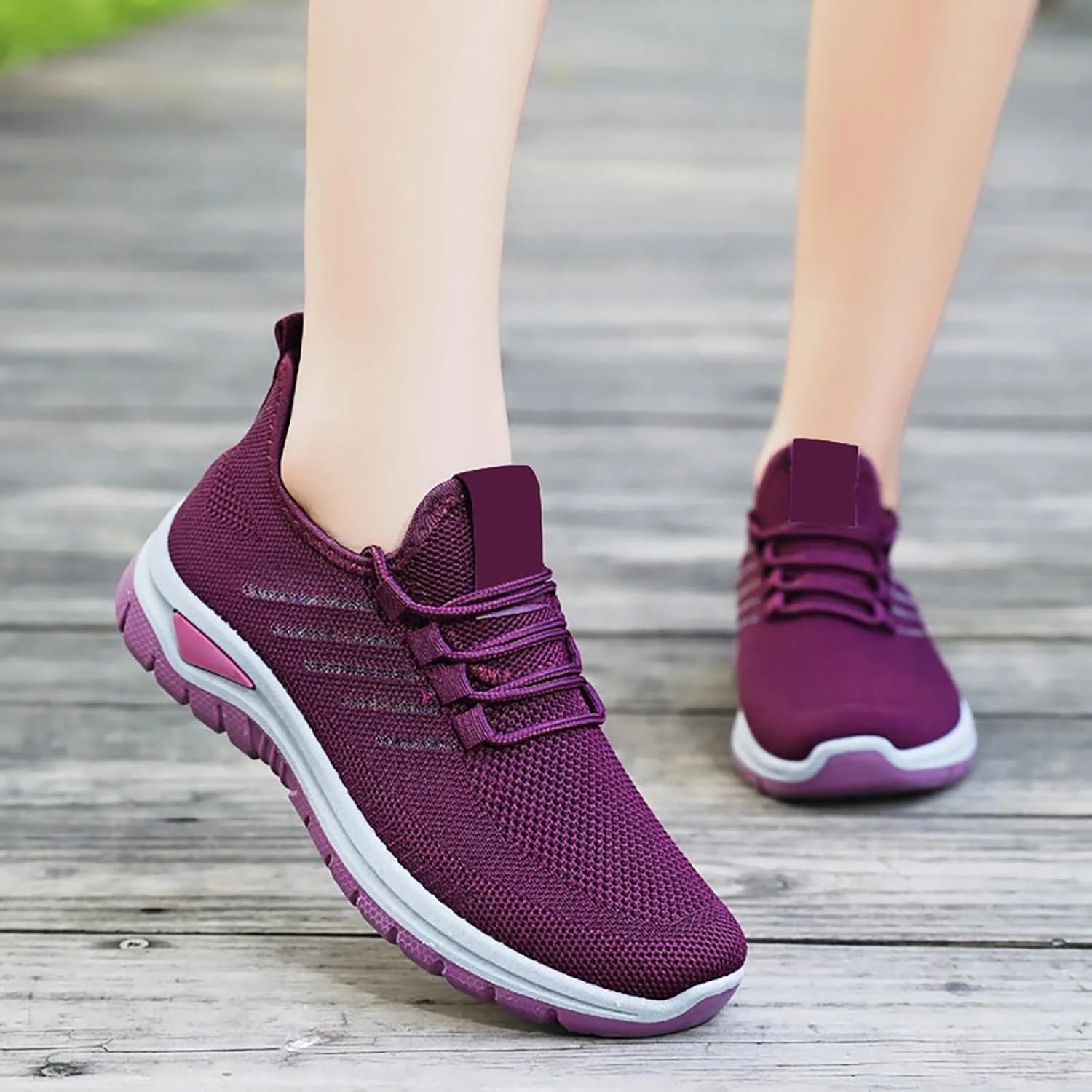 Women's Shoes Sneakers Lightweiht Breathable Mesh Athletic Shoes Summer Casual Fashion Non Slip Walking Workout Shoes