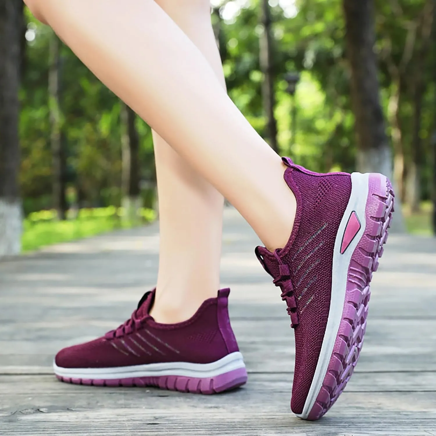 Women's Shoes Sneakers Lightweiht Breathable Mesh Athletic Shoes Summer Casual Fashion Non Slip Walking Workout Shoes